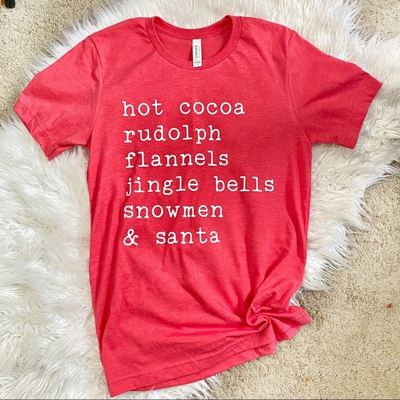 Bella Canvas Tops - CHRISTMAS Handmade Tee Shirt Red New